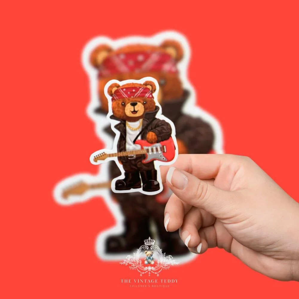 NEW Cute Kids Custom Teddy Bear Characters Kiss Cut Stickers Set of 6 Cool Dudes